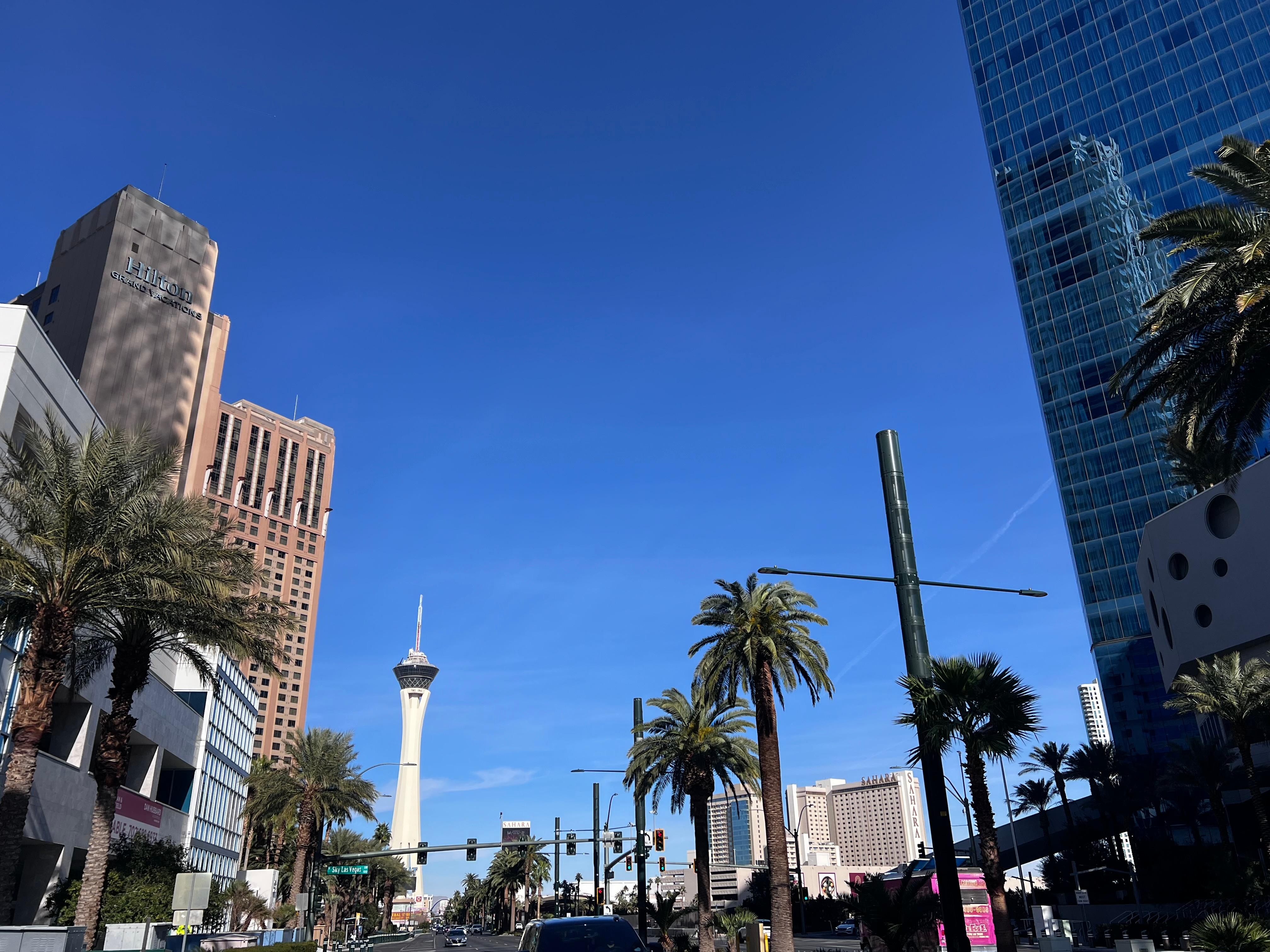 View of hotel looking north on Las Vegas Blvd. Across from Fountainbleu