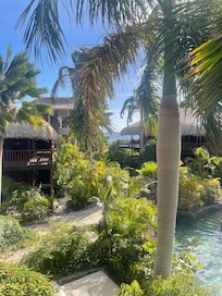 Upper floor rooms have a large balcony