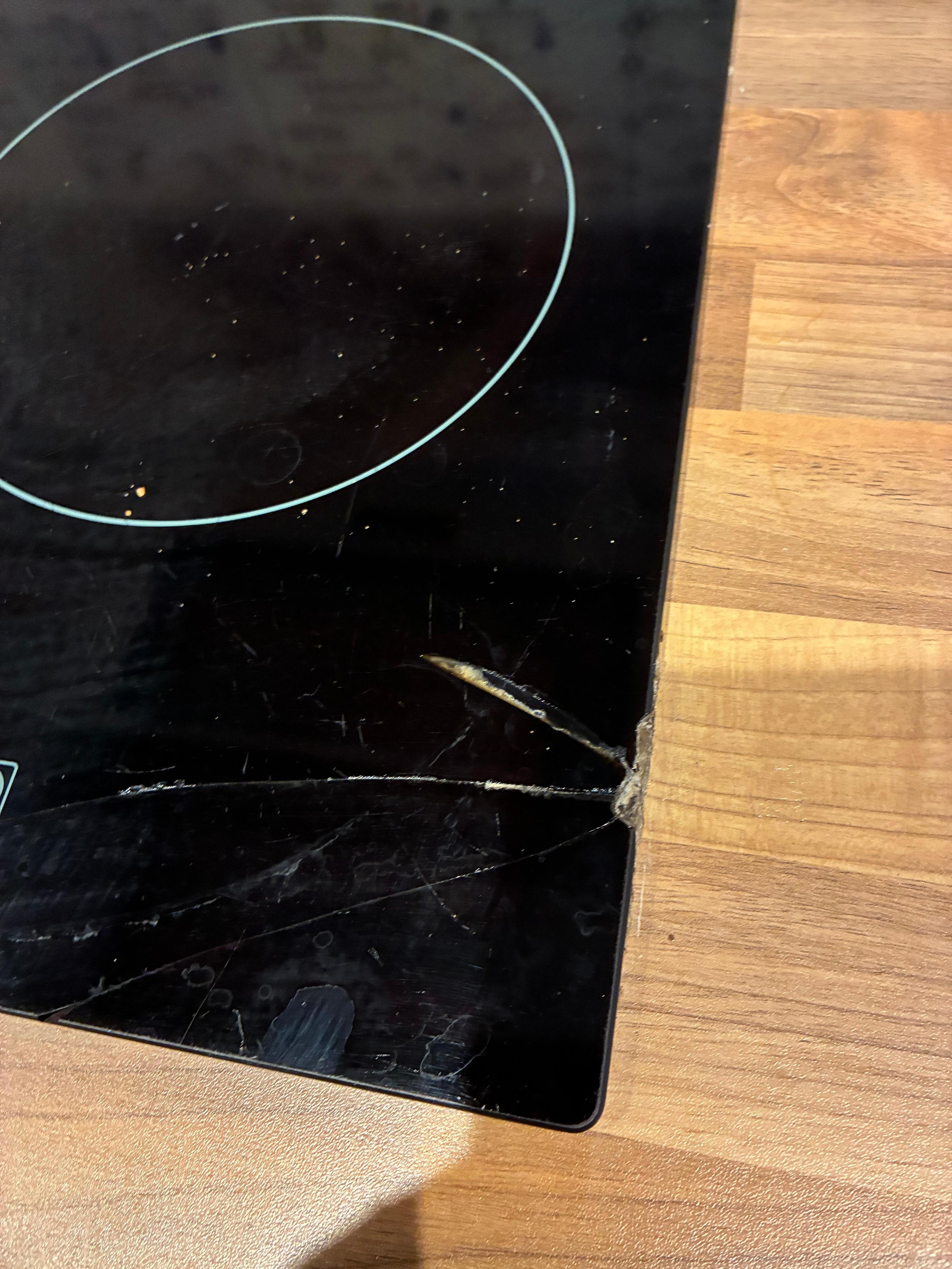 Shattered cooktop