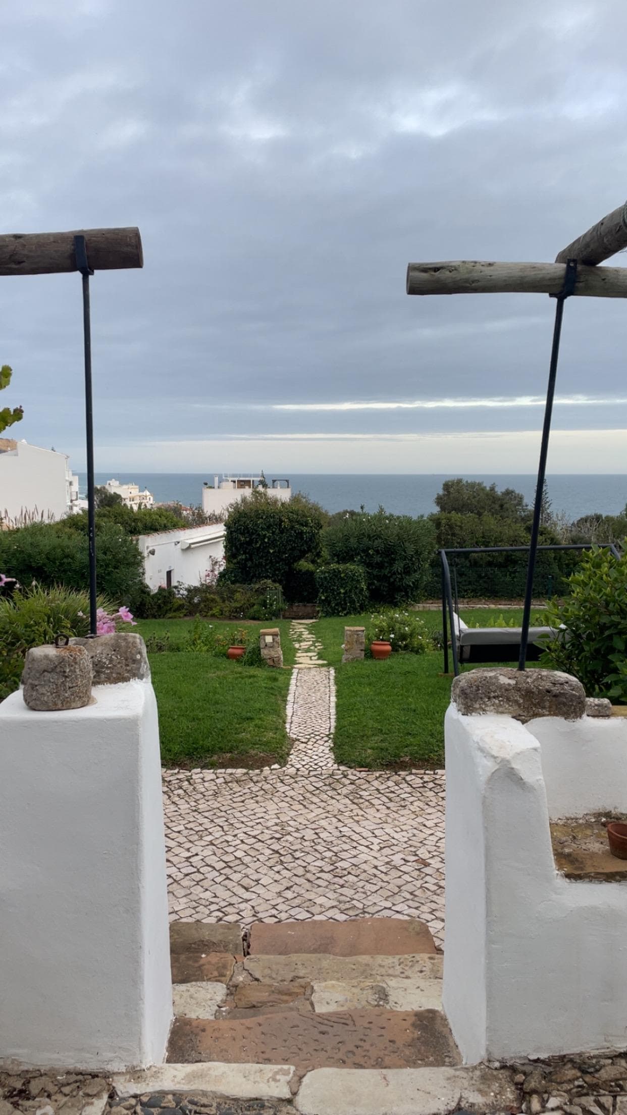 Front view looking out of our villa