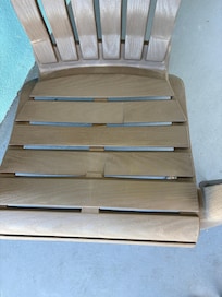 Broken plastic balcony furniture.