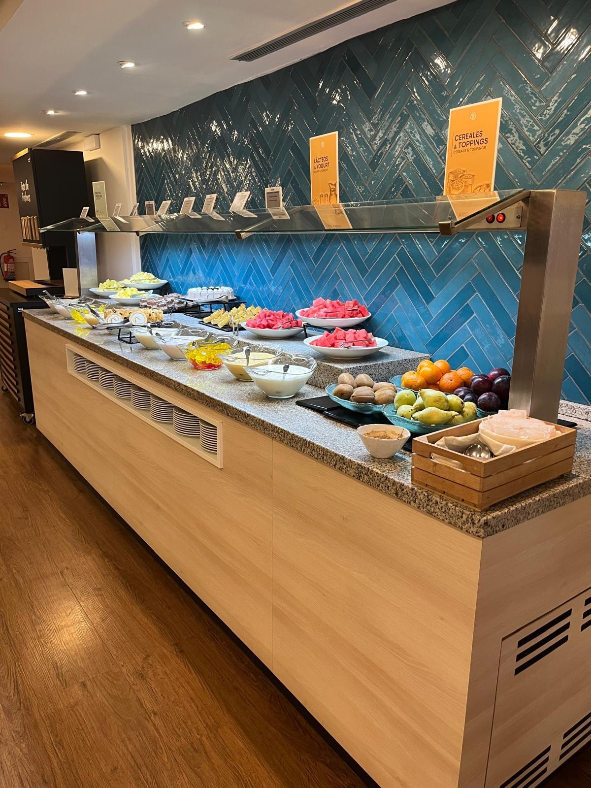 The dessert table at breakfast.
