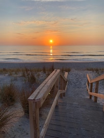 Steps above dune to access beach