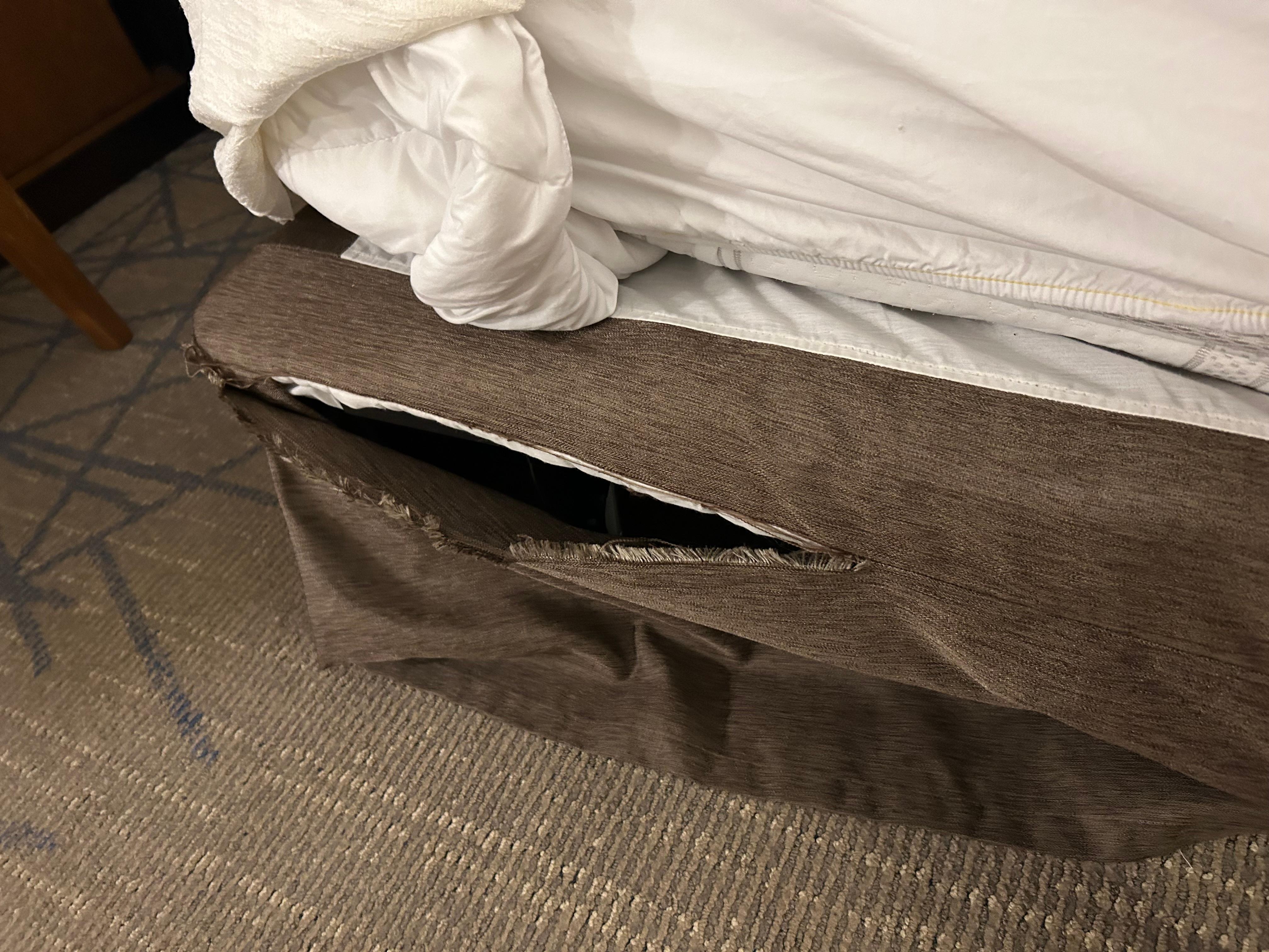 Mattresses were very old, uncomfortable, & squeaky. Pillows were very soft but lumpy. Bed skirts were torn. I understand the hotel is being renovated, but these lousy rooms should be discounted. 
