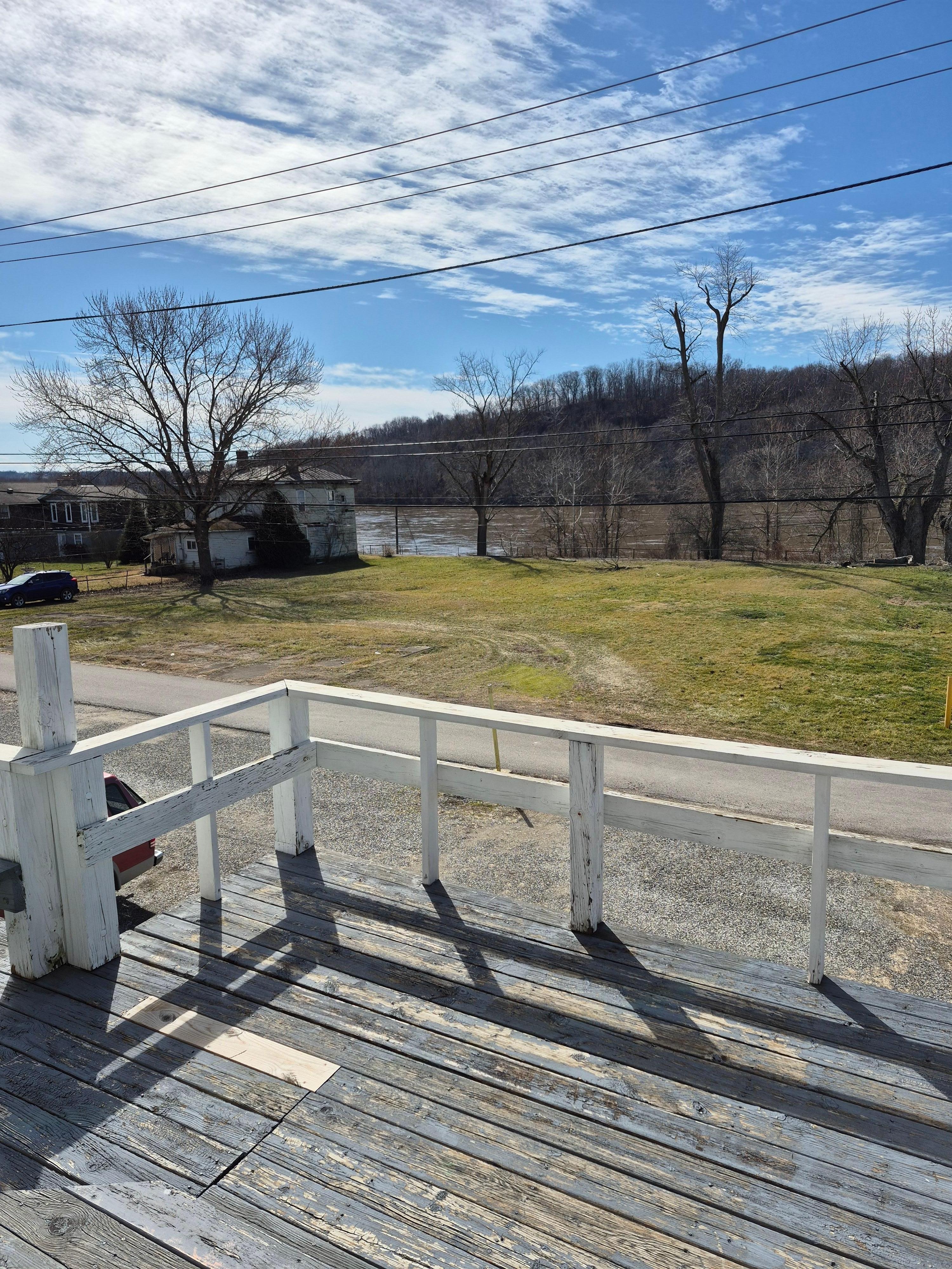 View of the Ohio river from the deck