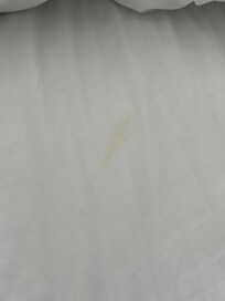Yellow stain on sheet