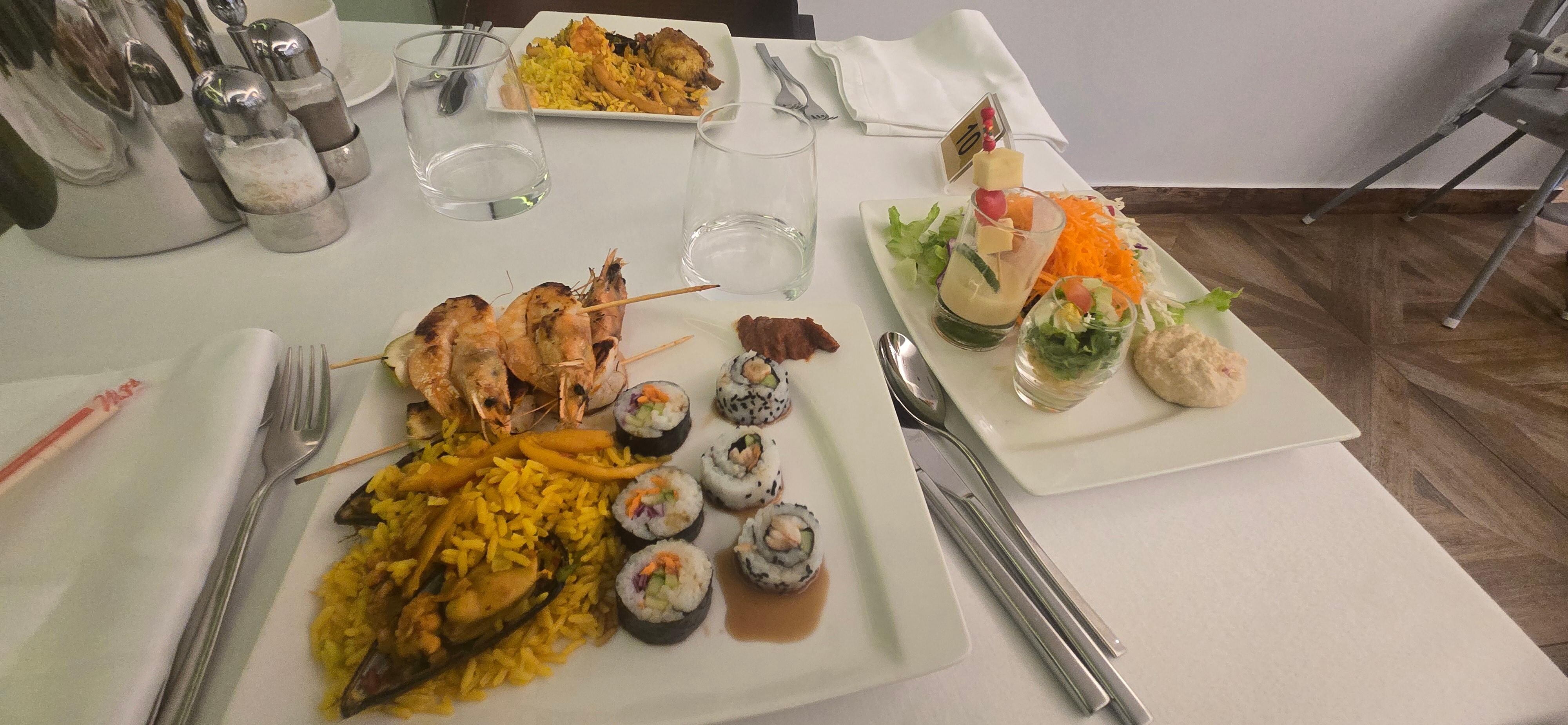We had all you can eat buffet of breakfast & dinner. It was all delicious & tons of options. 