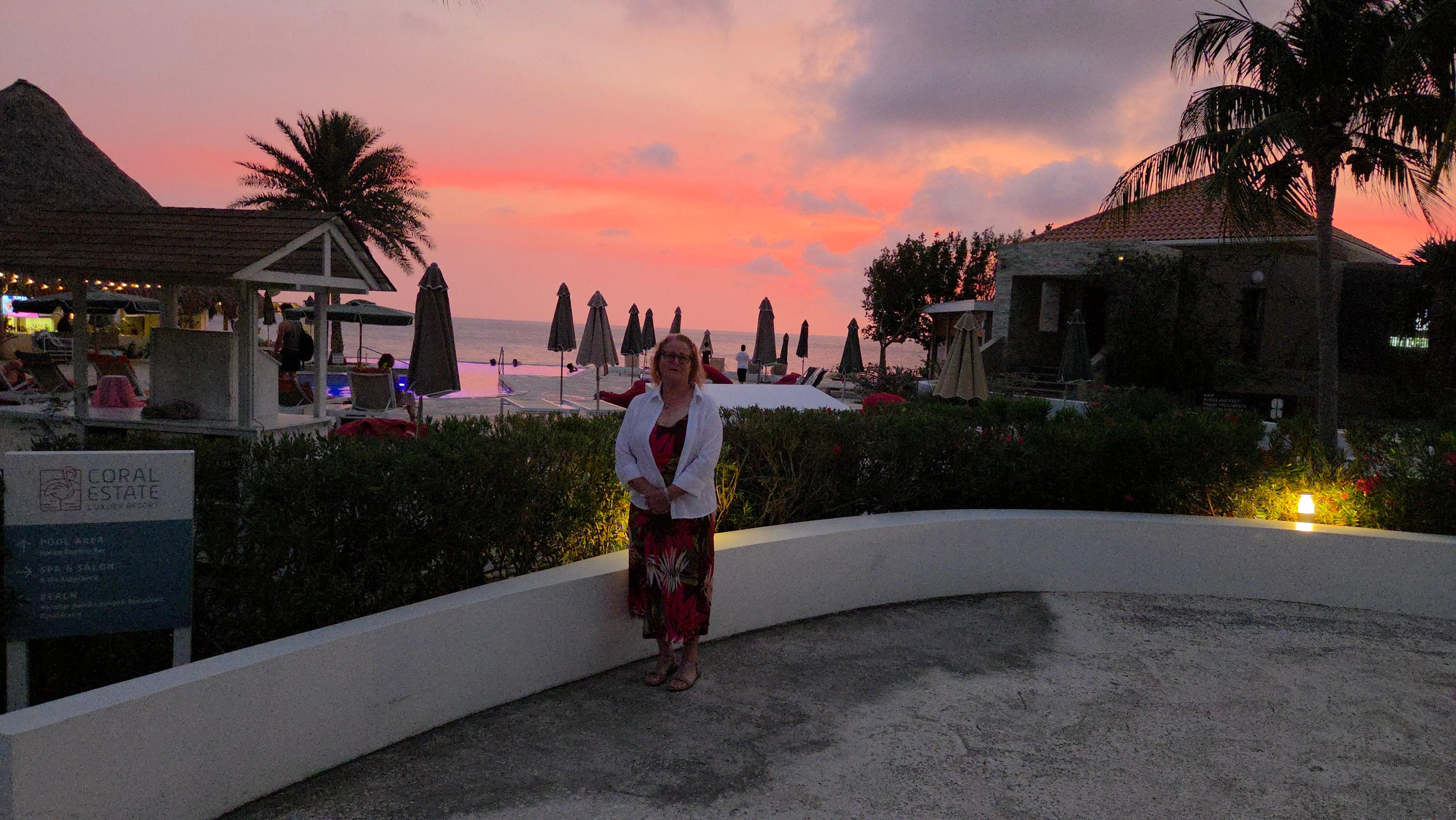 Beautiful sunsets can be seen from the restaurants.