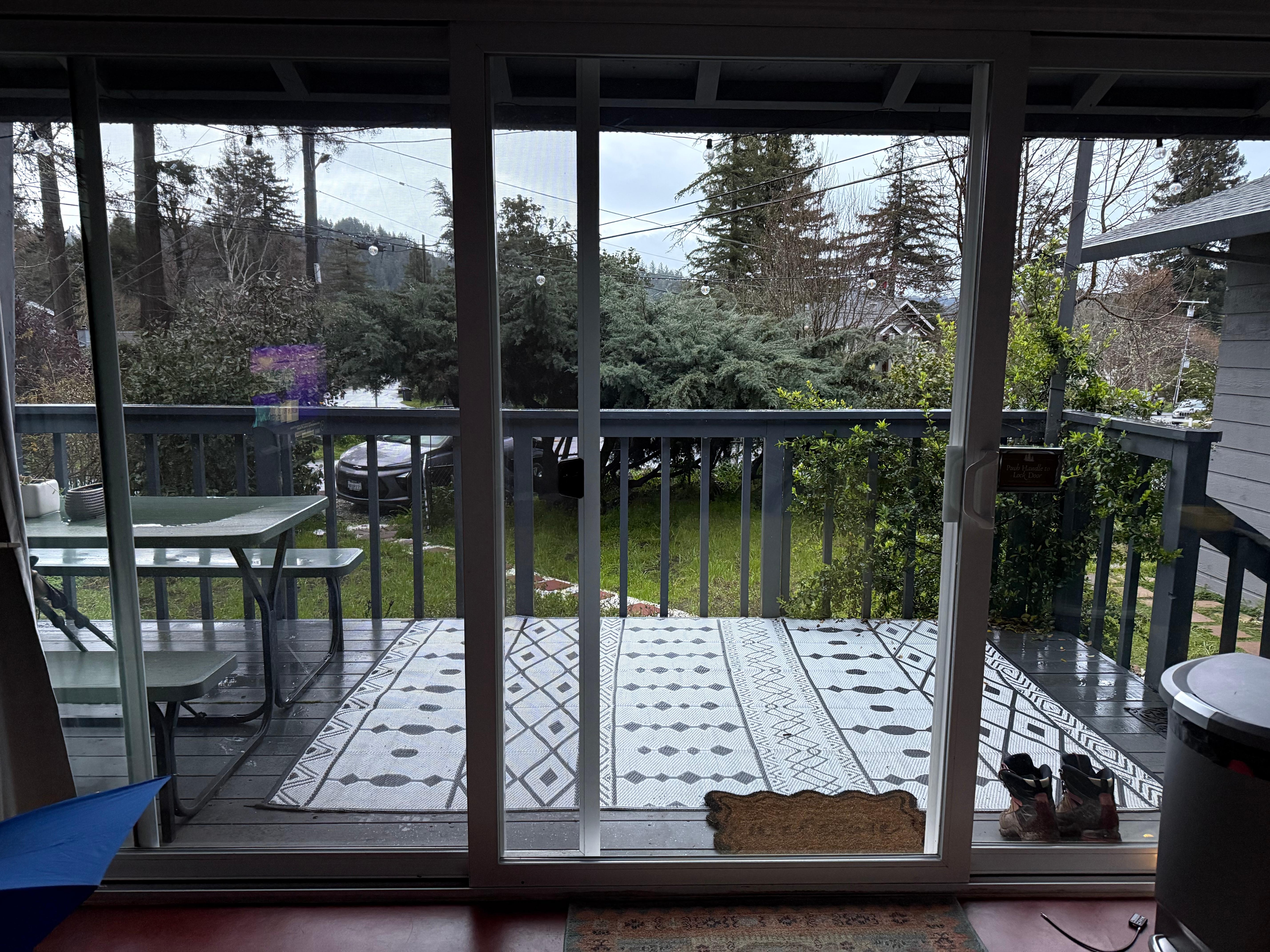 View from inside the unit looking out