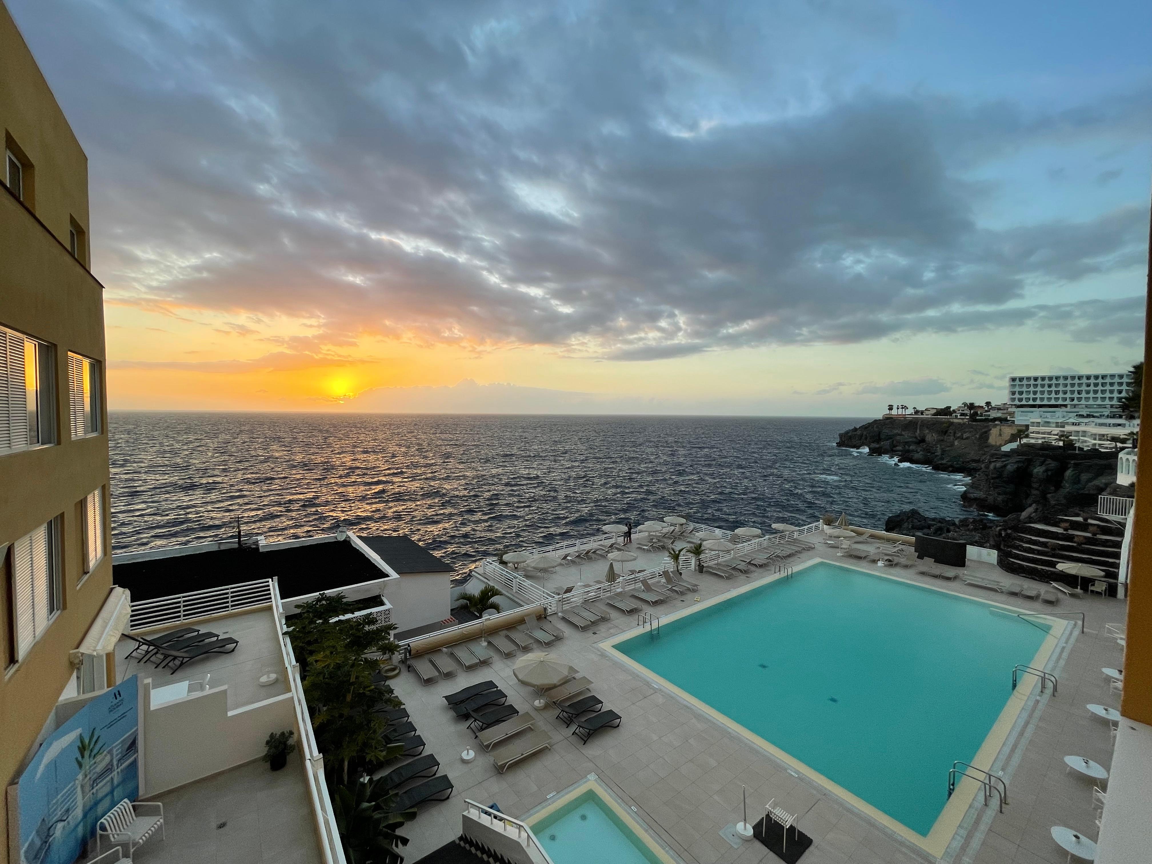 Pool at sunset