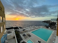 Pool at sunset