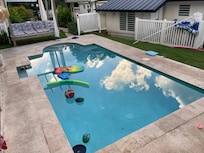 Quiet pool from the pavilion roof