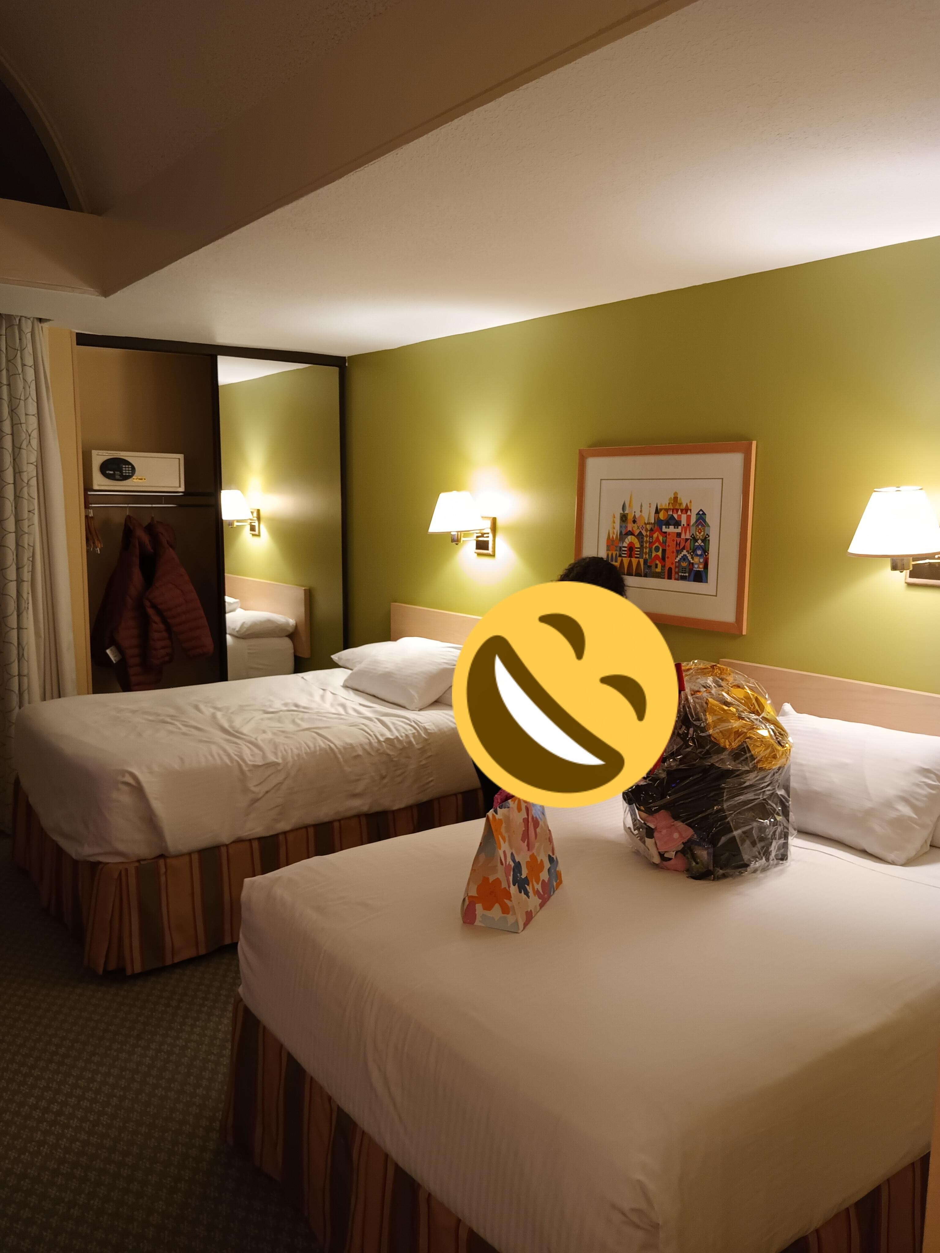 I had already sat on the left bed, but the right side had not been touched, other than gifts! So neat!