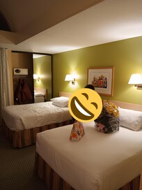 I had already sat on the left bed, but the right side had not been touched, other than gifts! So neat!