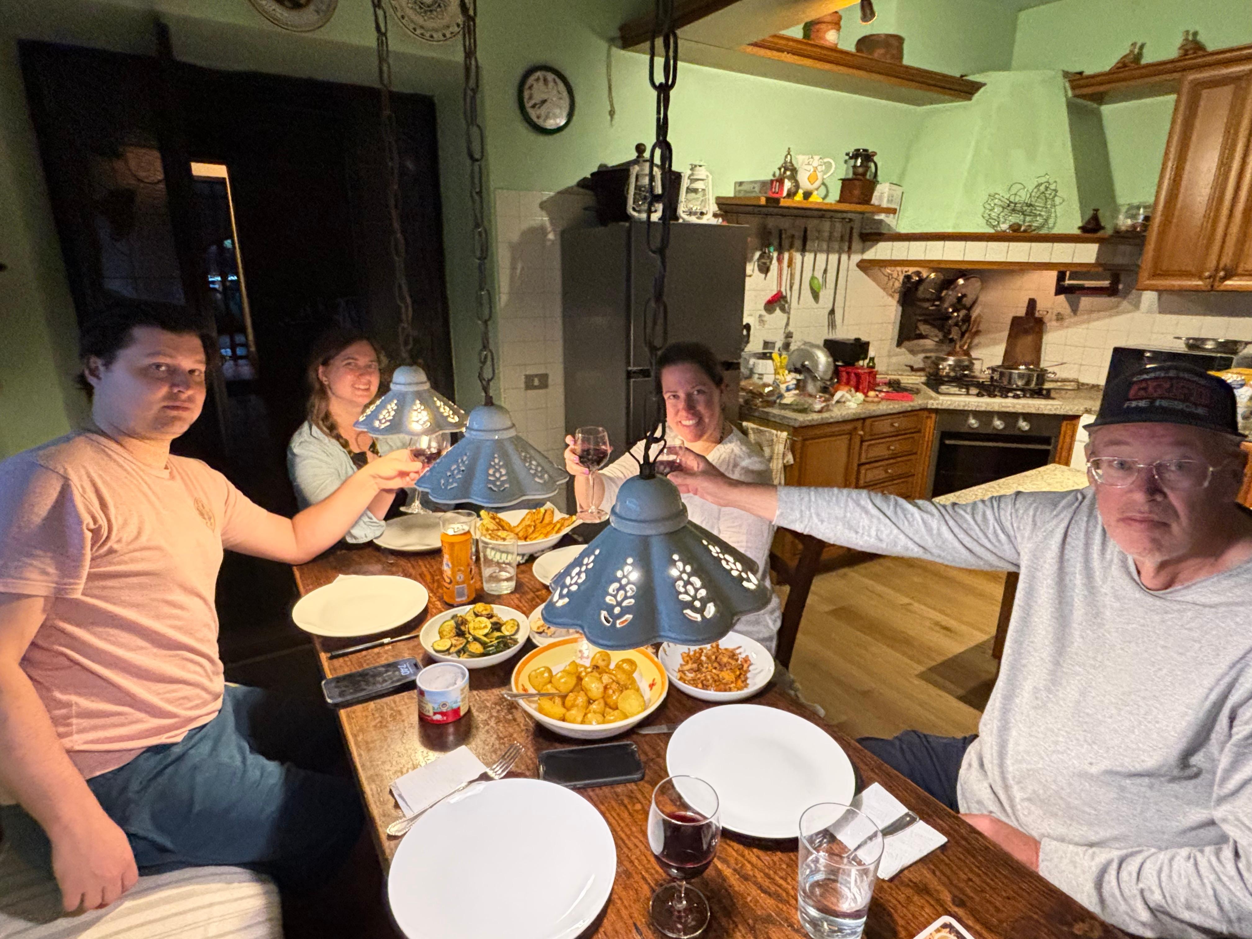 Our roasted chicken and homemade pasta dinner