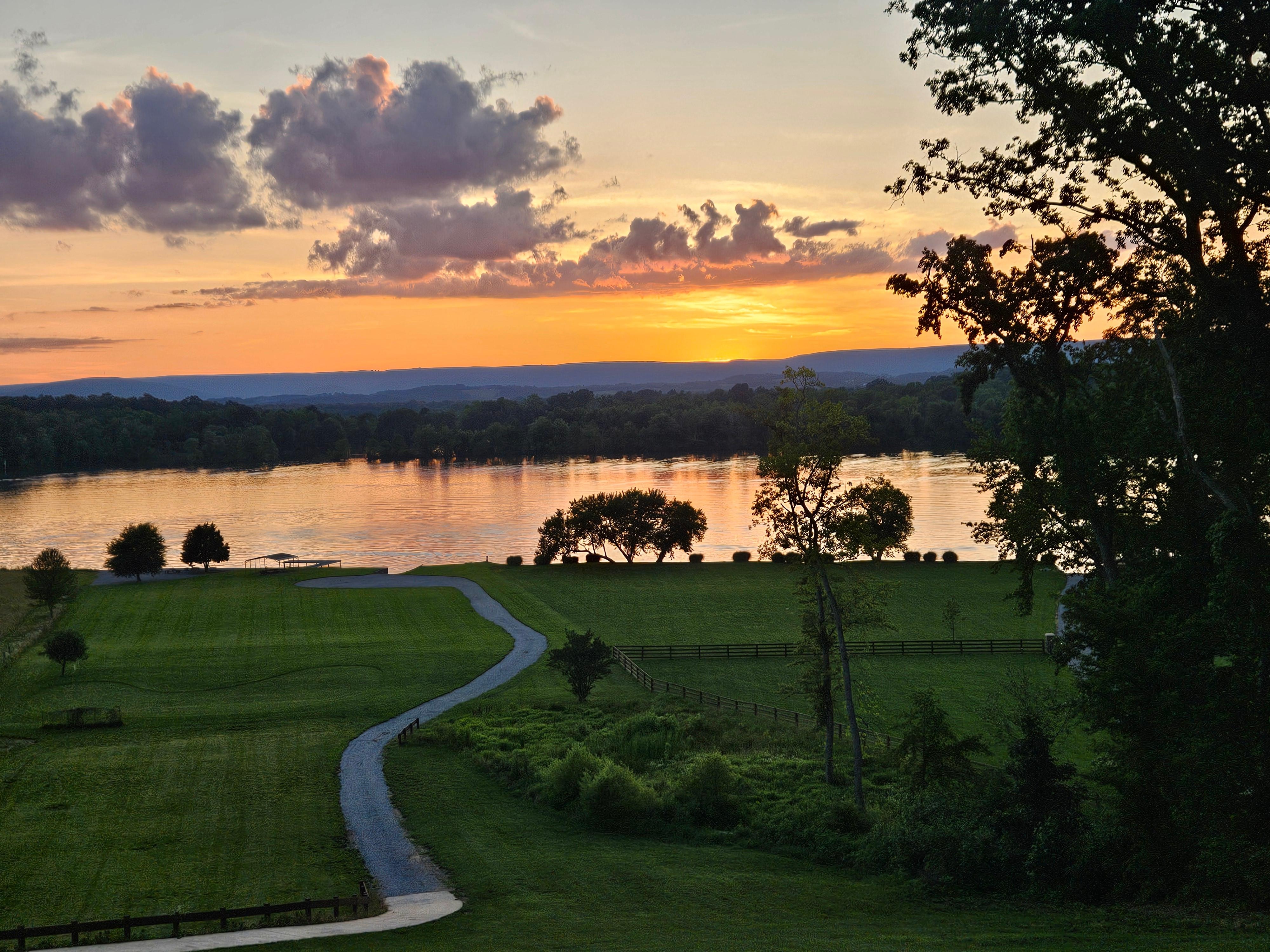 Sunset from the deck, where we spent a lot of time. Beautiful views of the water, deer and birds.
