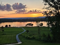 Sunset from the deck, where we spent a lot of time. Beautiful views of the water, deer and birds.