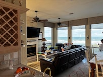 Big sofa for group to visit