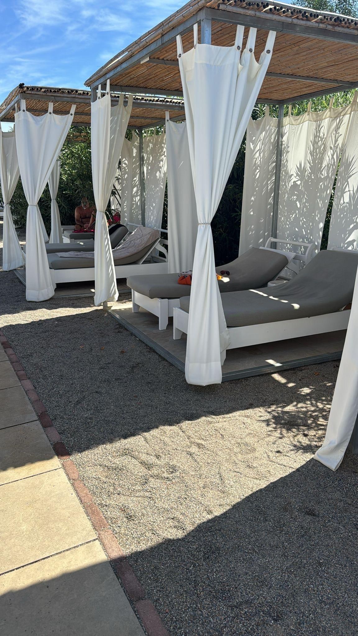 Cabanas by one of the three pools 