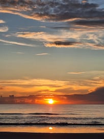 Sunrise on the beautiful beach at private entrance