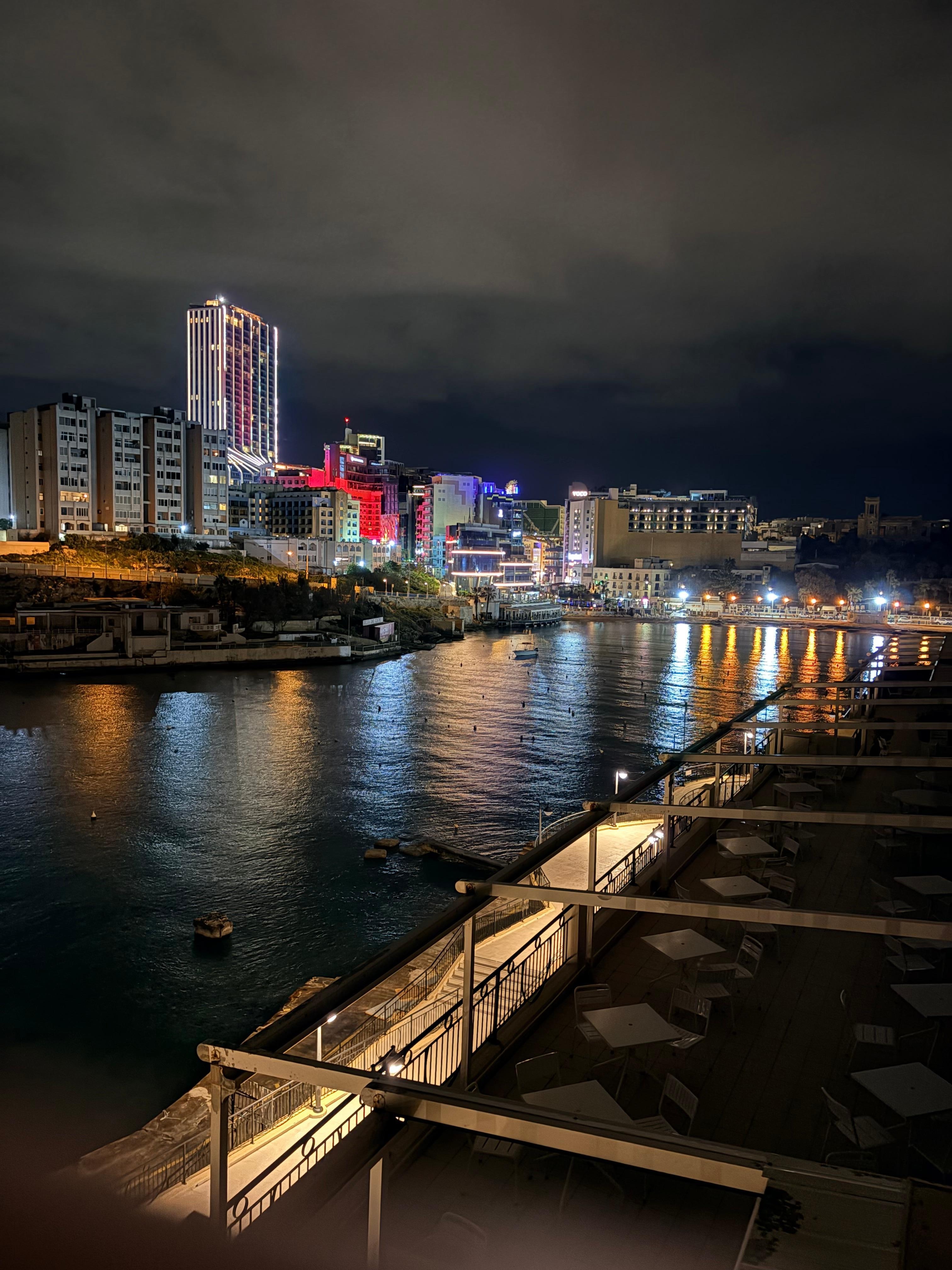 Night view from balcony