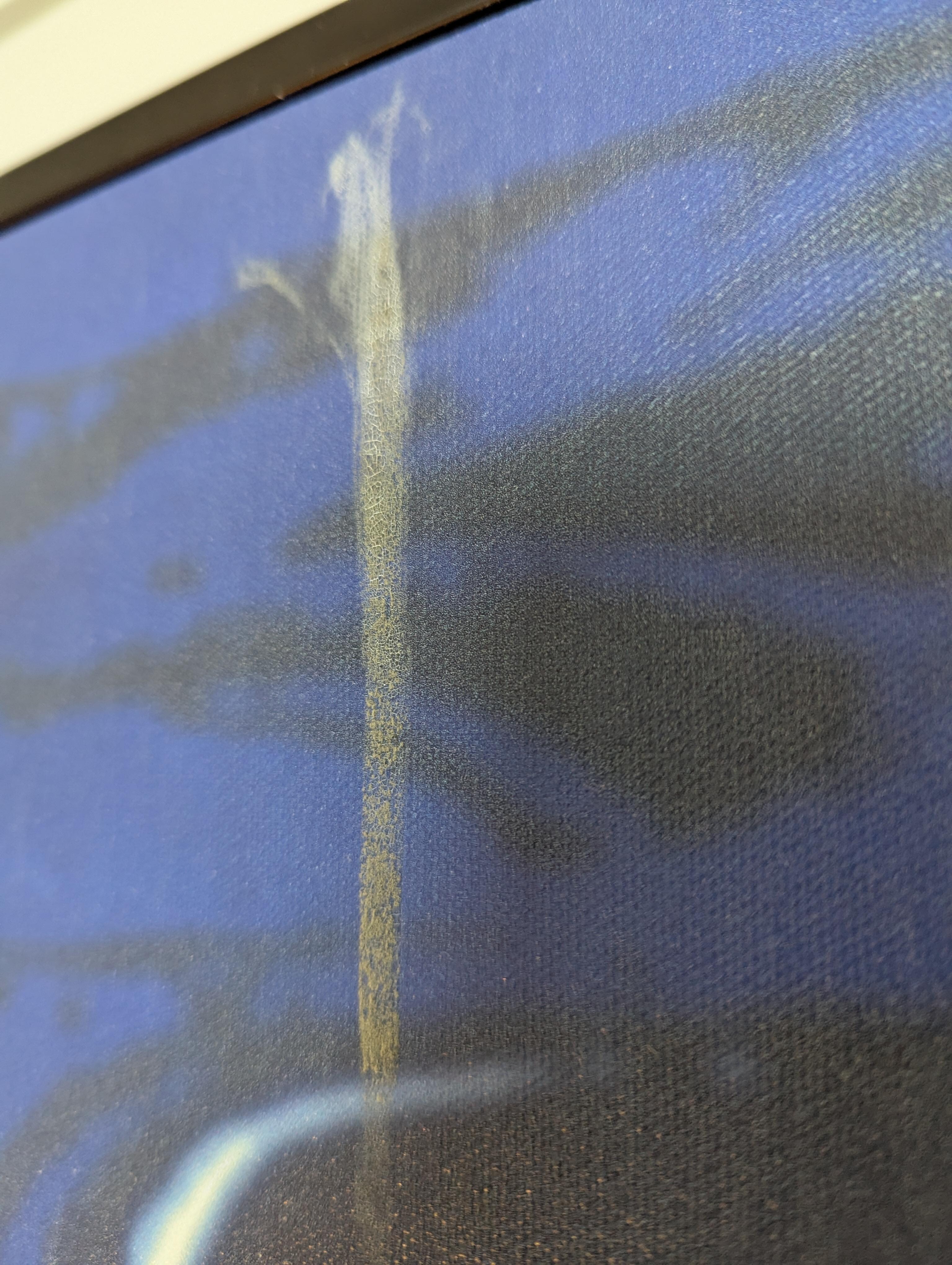 dried fluid on artwork