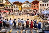 Alphorn performance at the Gazebo.
