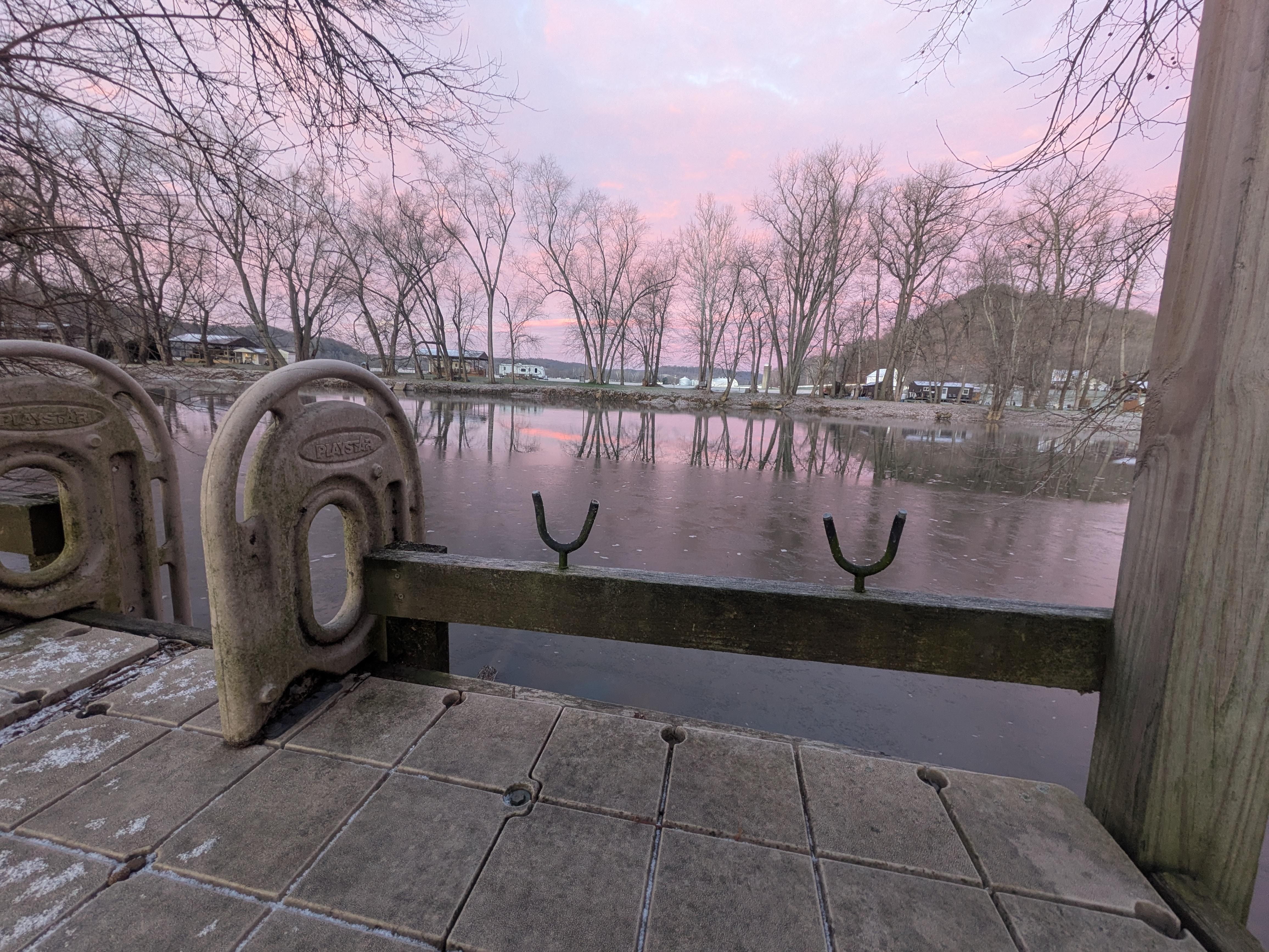 Sunrise out on the dock. 