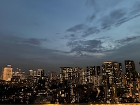 Views from the rooftop pool