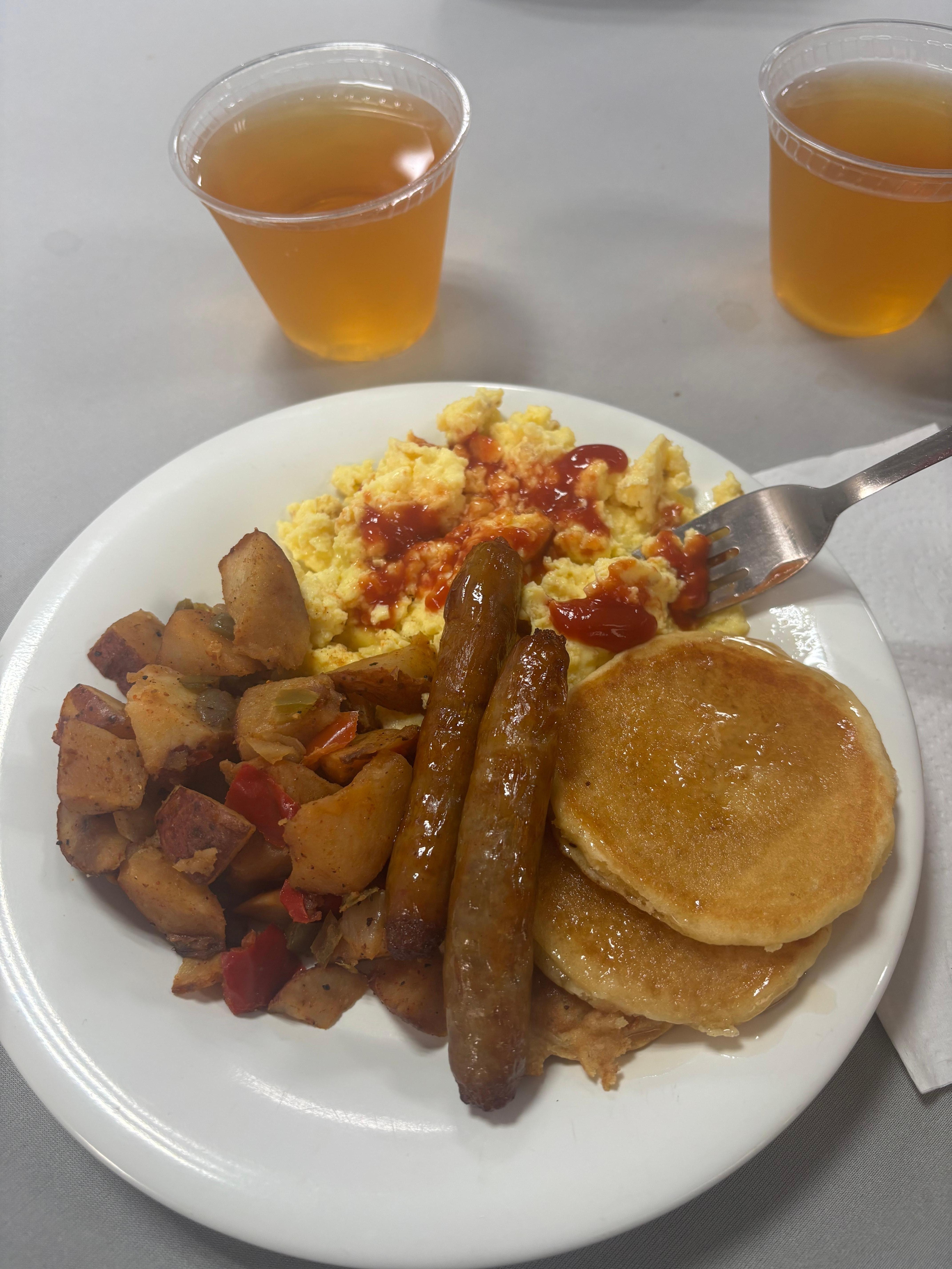 Some choices in the breakfast buffet 
