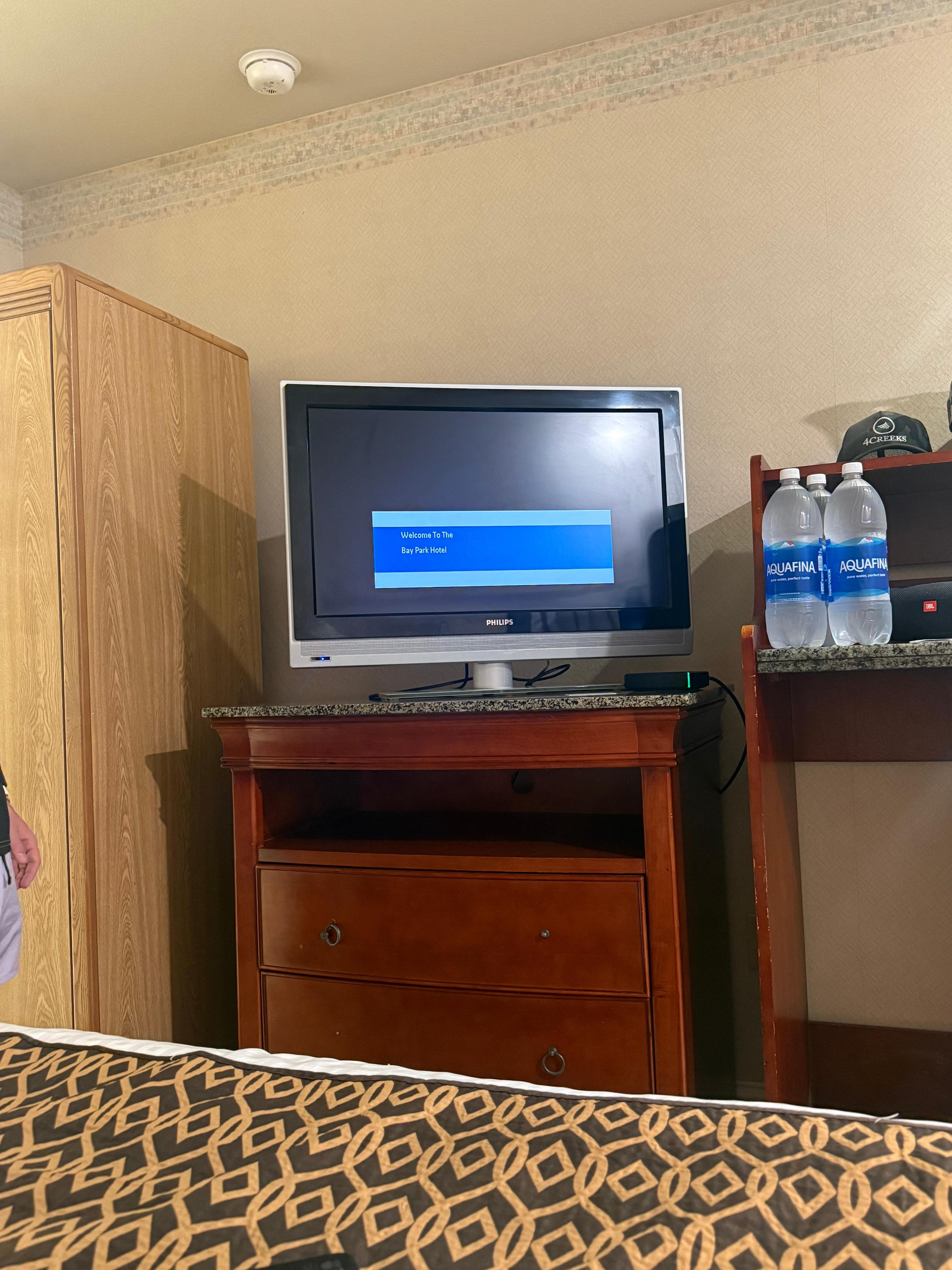 Bay Park Hotel. The only thing we watched on our TV