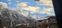 The view of the Aiguille du Midi from the dining room door