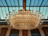 Chandelier in dining hall