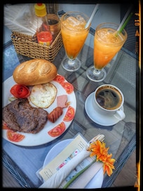 Breakfast served at the room