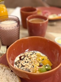 Great variety at breakfast and a tea time cakes and coffee/tea excellent too