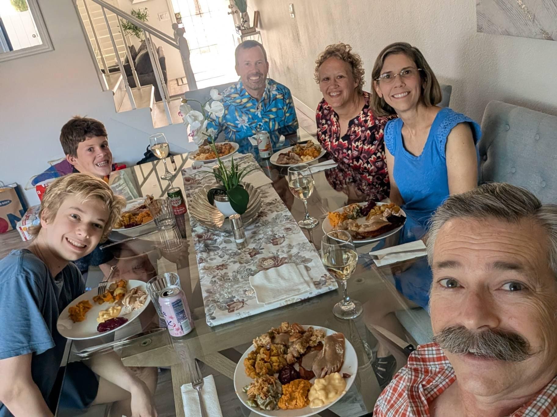 Big kitchen table with comfy seating