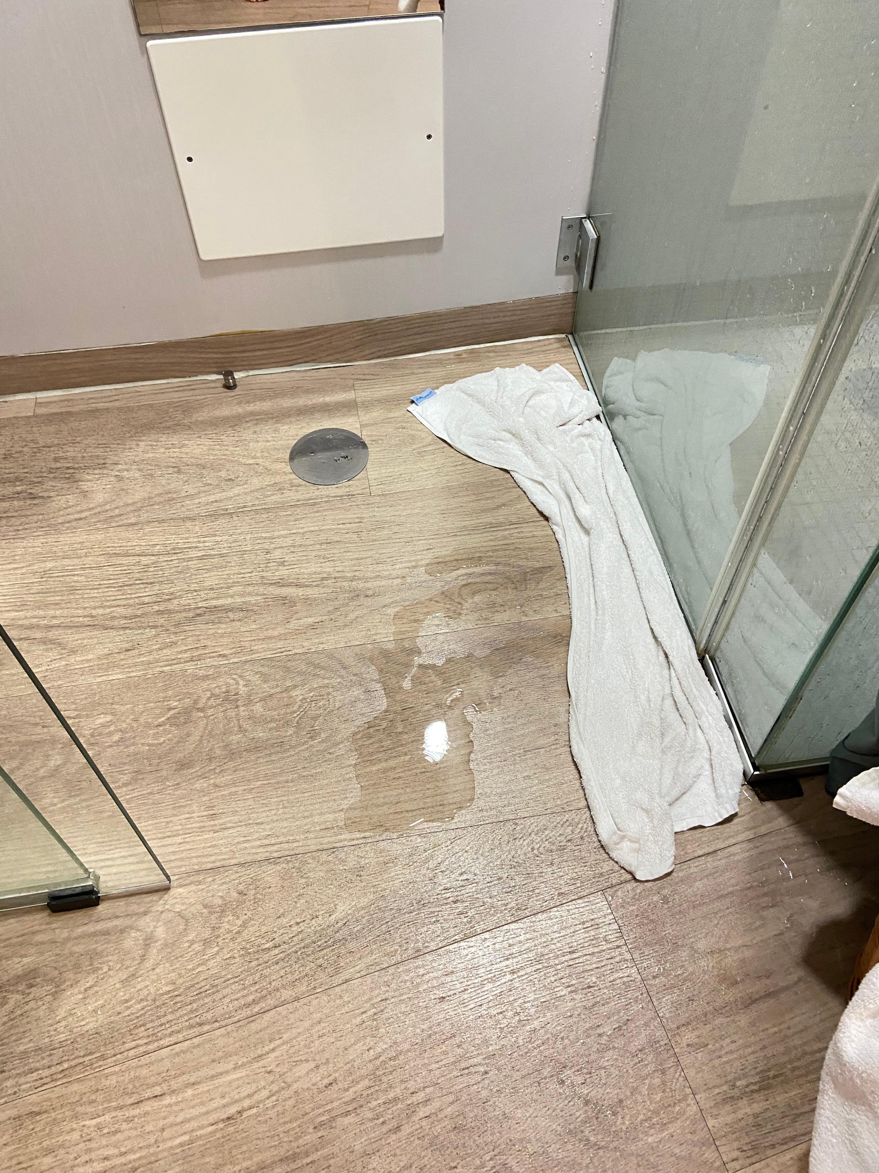 Flooding caused by shower 