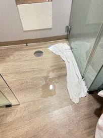 Flooding caused by shower