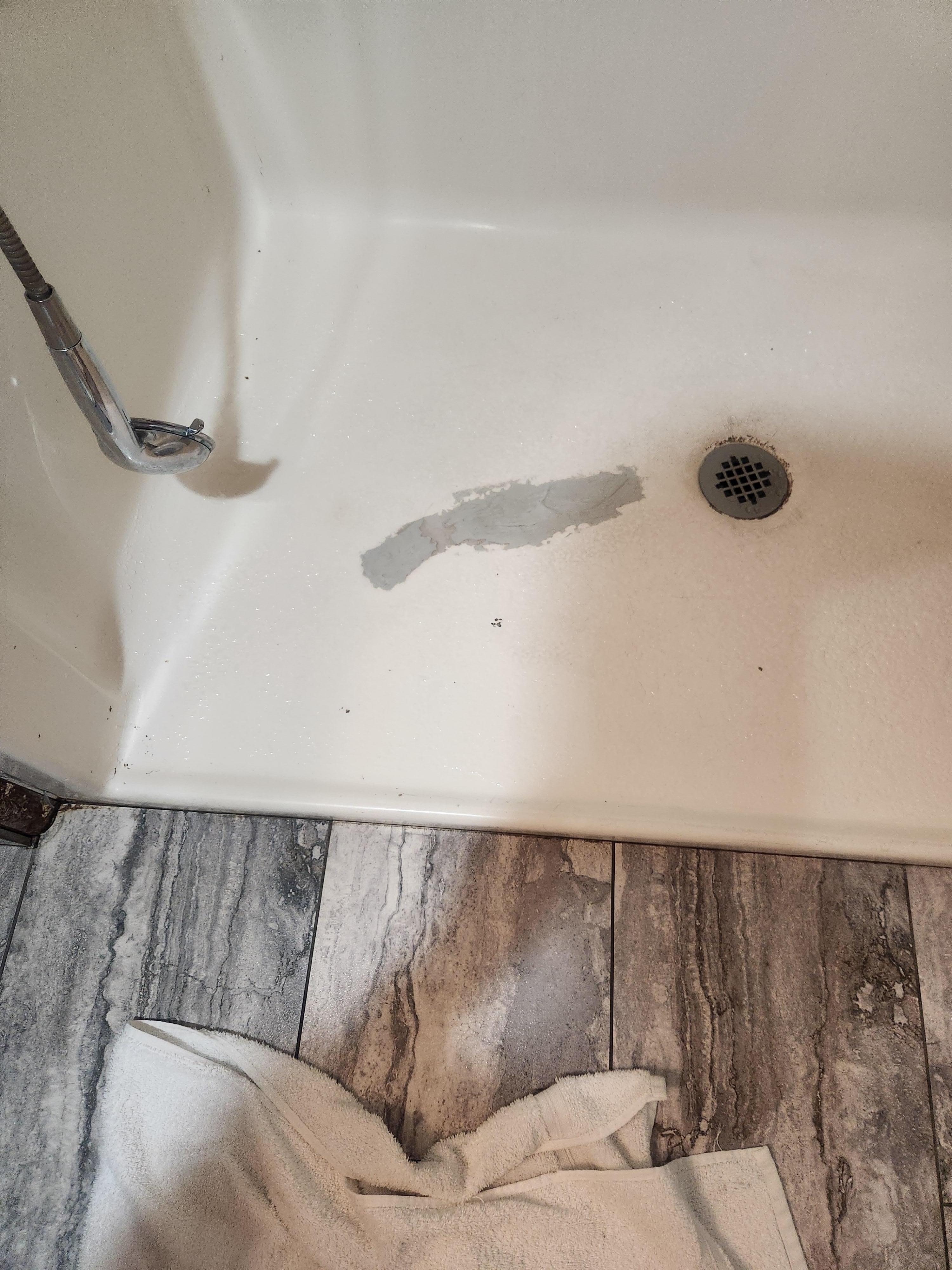 Peeling shower floors