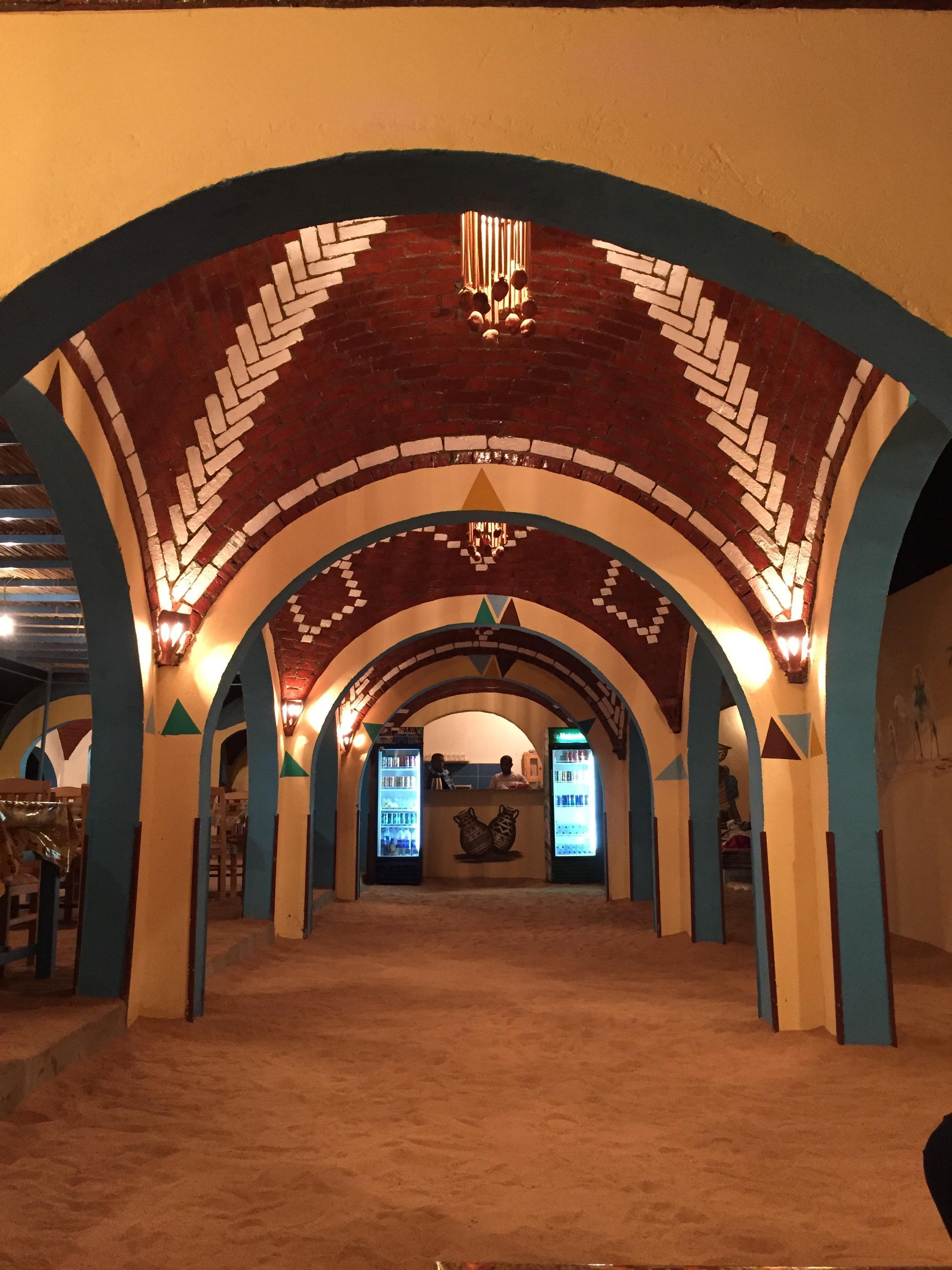 View of the restaurant/cafeteria at night