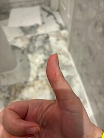 Picked up a towel and cut my finger