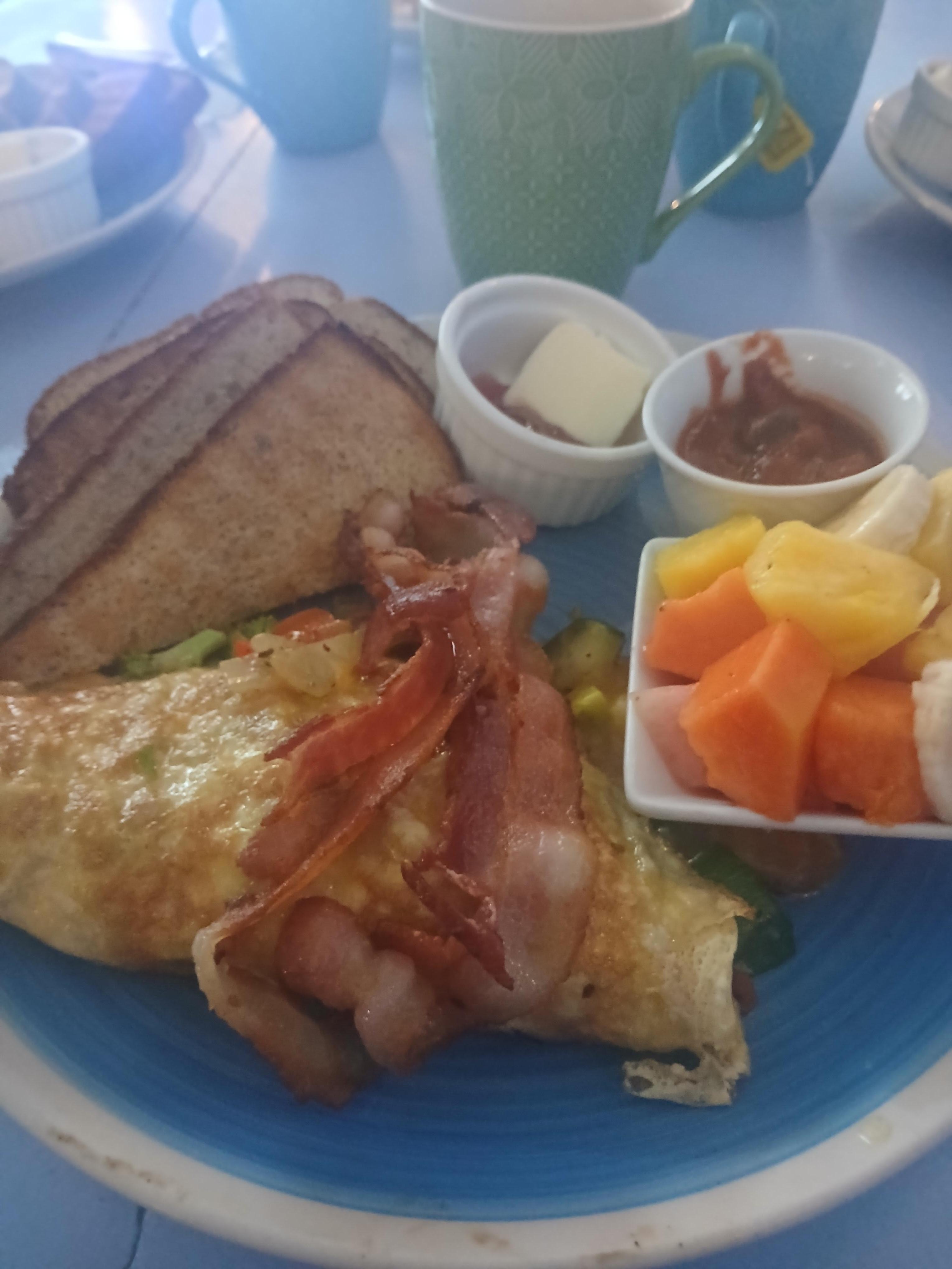 Paradise omelet for breakfast.