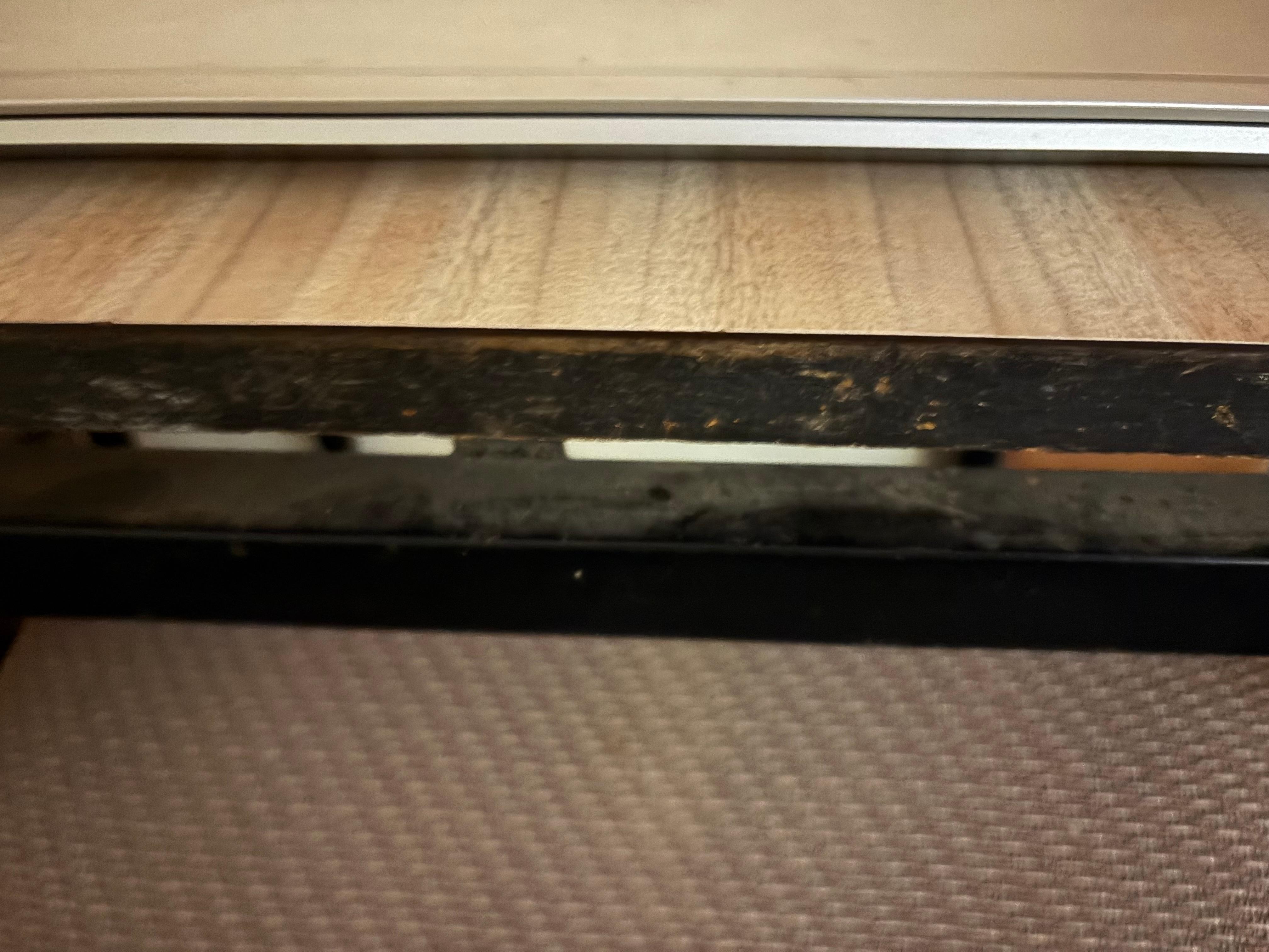 Table ledger thick with dust