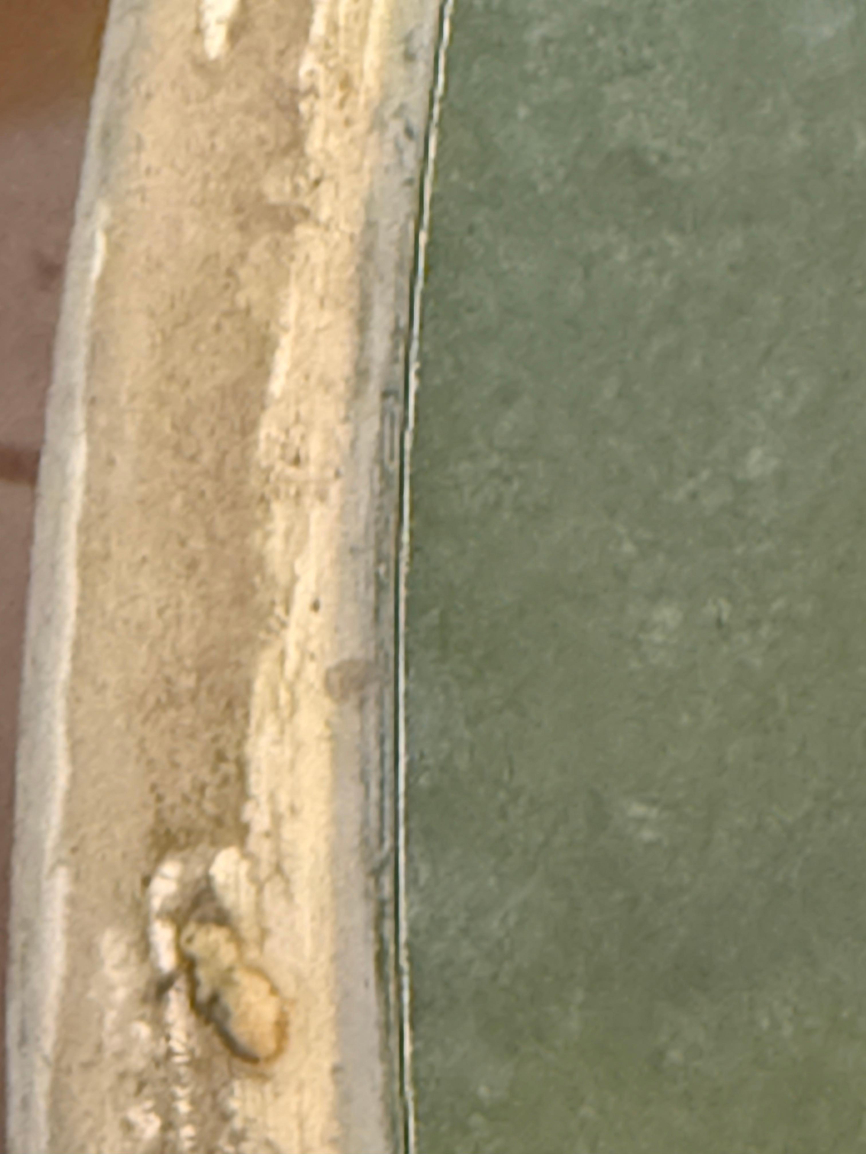 Chipped paint on table