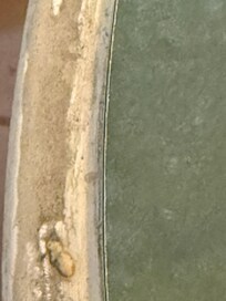 Chipped paint on table