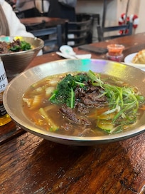 Noona Noodles next to the hotel. I’d highly recommend. Delicious food.