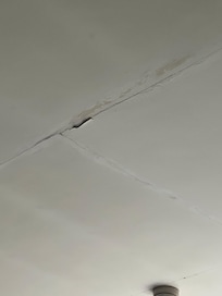 Part of a crack in the ceiling