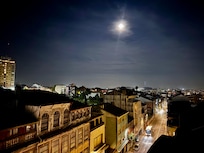 Nighttime view from the balcony