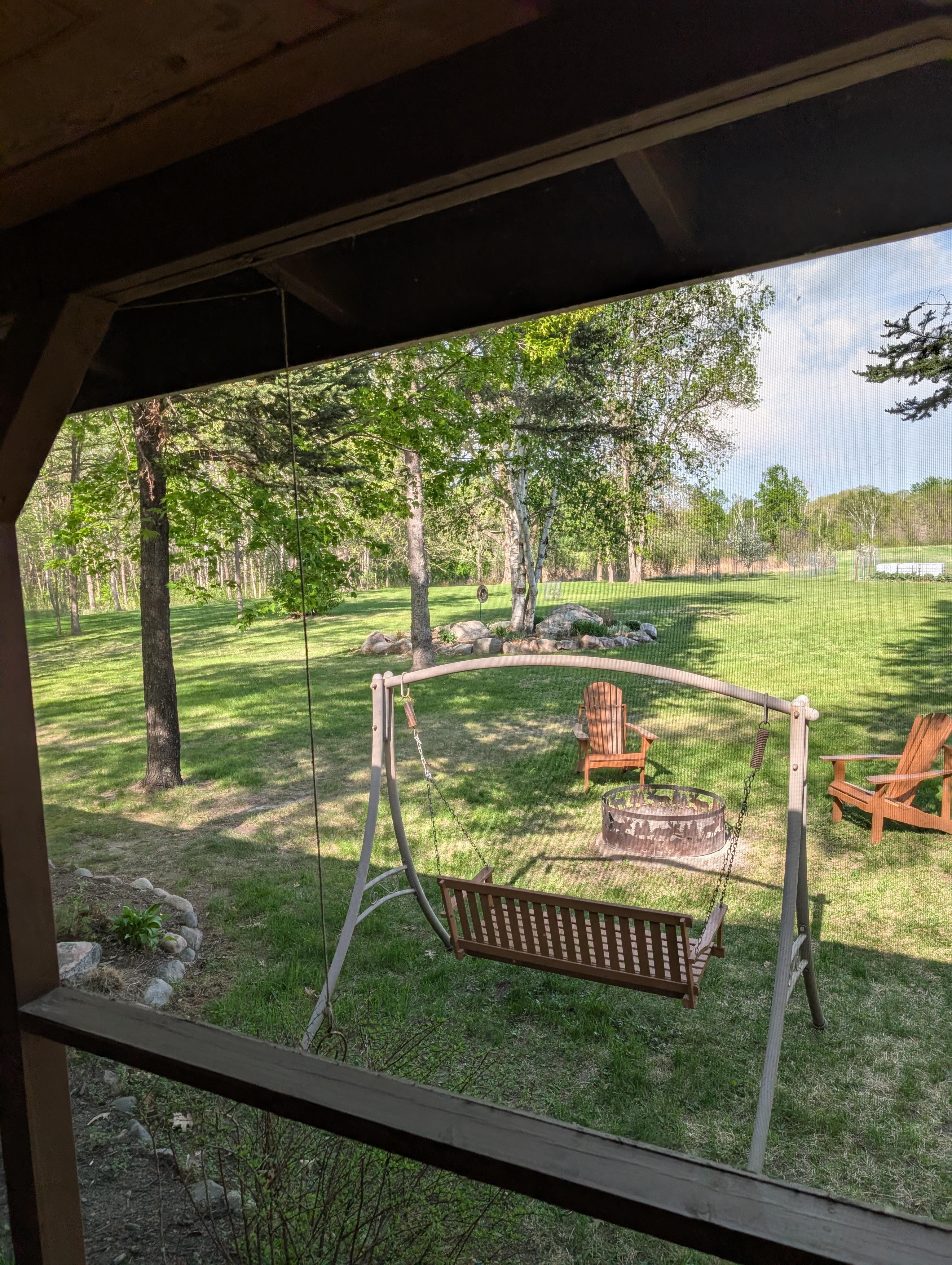 View out of the beautiful screen porch