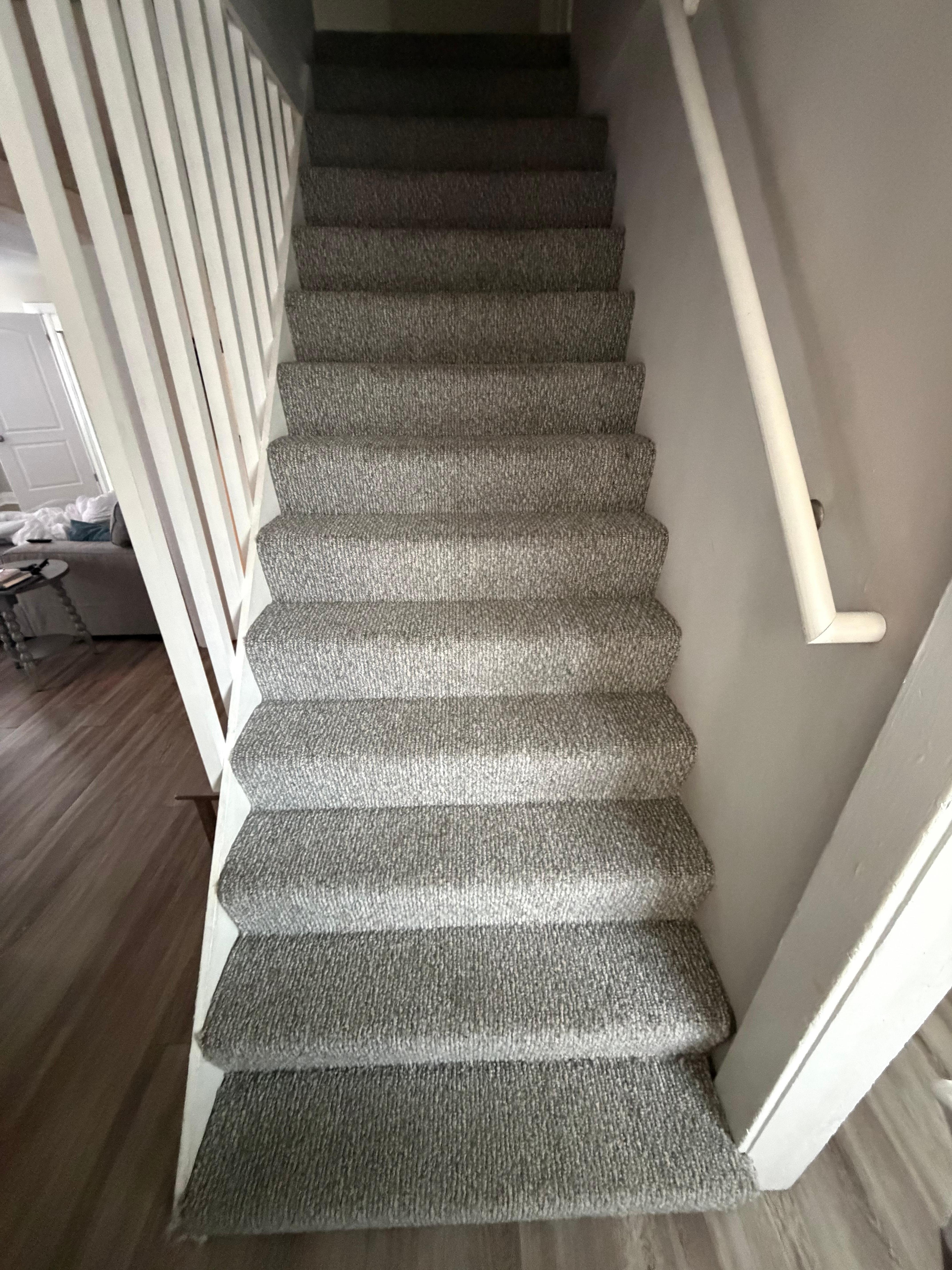 Showing how steep the stairs are. 